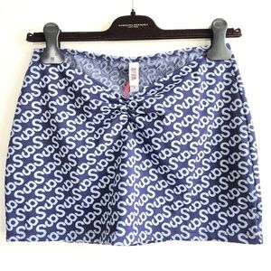 New Solid & Striped The Lana Logo Jacquard Varsity Blue Mini Skirt NWT Medium